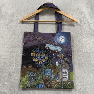 Signare Greyfriars Kirkyard Large Cotton Tote Bag Whimsy Halloween Tapestry